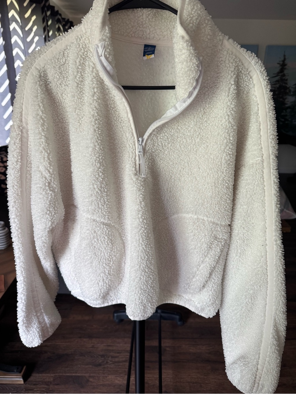 Cozy Cream Sherpa Half-Zip Jacket - Women